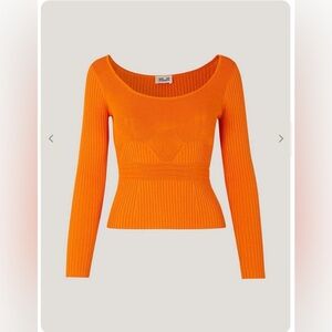 Baum und pferdgarten Orange Long Sleeve Ribbed Top |size XS
